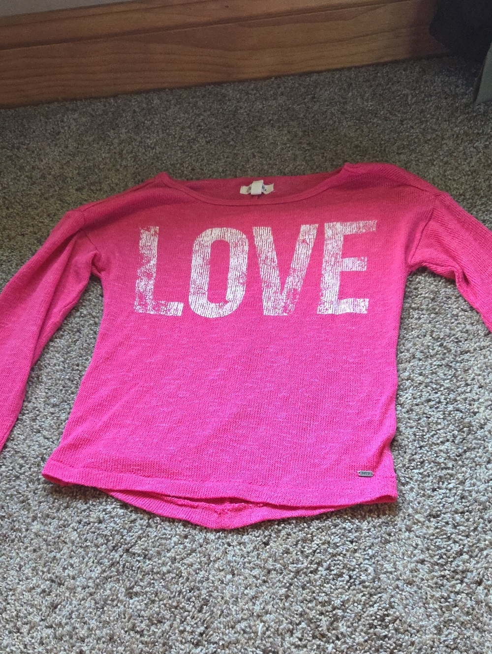 Aeropostale Girls' Hot Pink 'LOVE' Long Sleeve Top